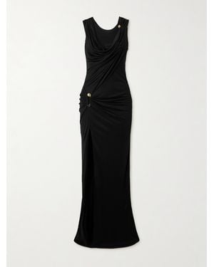 Versace Viscose Liquid Jersey Gown - Schwarz