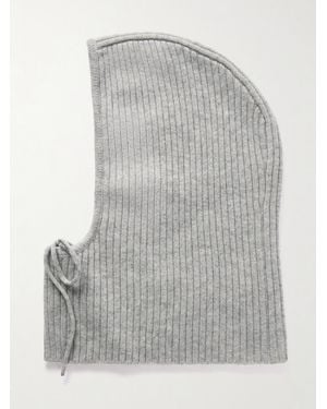 Yves Salomon Ribbed Cashmere Snood - Grey