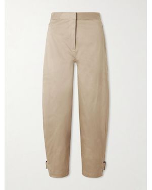 Proenza Schouler Serene Cotton-Blend Twill Tapered Trousers - Natural