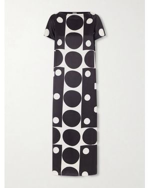 Dries Van Noten Davita Printed Satin Midi Dress - White