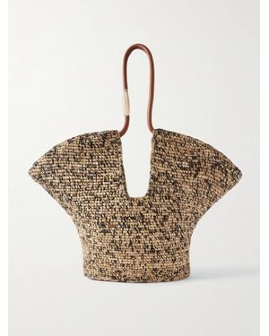 Zimmermann Goldentime Mittelgroße Tote Aus Raffiabast Mit Lederbesätzen Und Verzierung - Natur