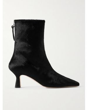 Aeyde Elina Pony Hair Ankle Boots - Black