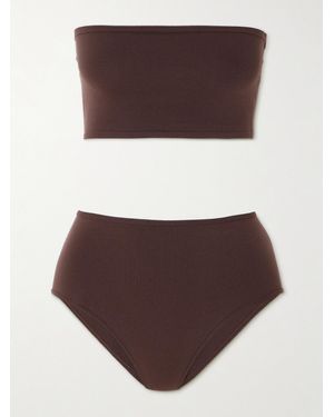 Alaïa Stretch-Jersey Bandeau Bra And Briefs Set - Brown