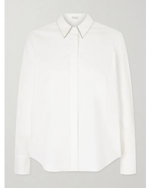 Brunello Cucinelli Embellished Cotton-Blend Shirt - White