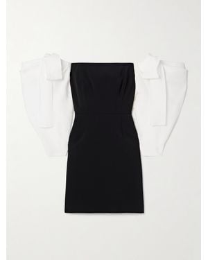 Carolina Herrera Off-The-Shoulder Organza And Crepe Mini Dress - Black
