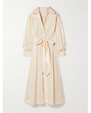 Johanna Ortiz Vela De Cruz Belted Cotton-Blend Poplin Midi Shirt Dress - Natural