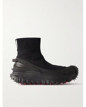 Moncler Trailgrip Sneakers Aus Stretch-Strick Mit Gummibesätzen - Schwarz