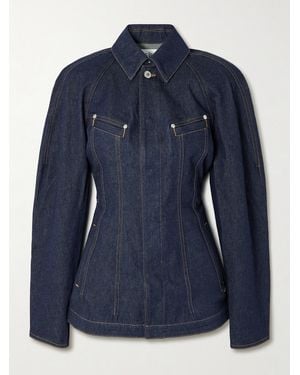 Jean Paul Gaultier Panelled Topstitched Denim Jacket - Blue