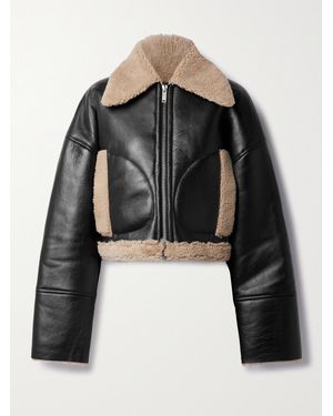 Halfboy Cropped Shearling Jacket - Black