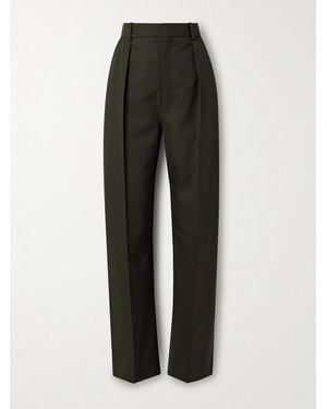 Lemaire Pleated Wool-Blend Twill Pants - Black