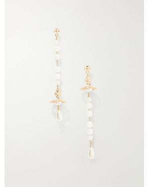 Vivienne Westwood Broken Pearl-Tone Earrings - White