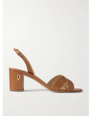 Jennifer Chamandi Leonardo 65 Leather Slingback Sandals - Brown
