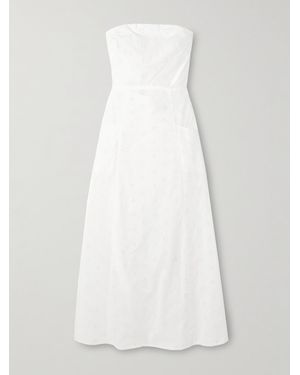 Matteau Stapless Bow-Detailed Broderie Anglaise Organic Cotton Midi Dress - White