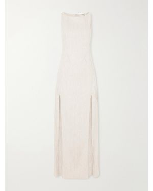 STAUD Linen-Blend Maxi Dress - White