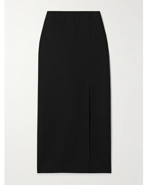 La Ligne Colby Stretch Recycled-Crepe Midi Skirt - Black