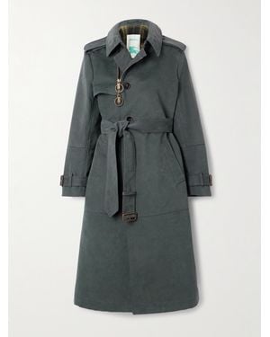 Burberry Belted Double-Breasted Cotton-Blend Twill Trench Coat - Grey