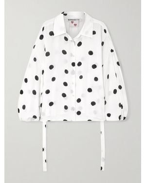BERNADETTE Maxine Polka-Dot Crepe De Chine Shirt - Grey