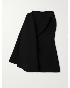 Maticevski Prefix Cape-Effect One-Shoulder Crepe Dress - Black
