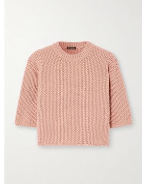 Loro Piana Boccioleto Pullover Aus Einer Gehäkelten Mohairmischung - Pink
