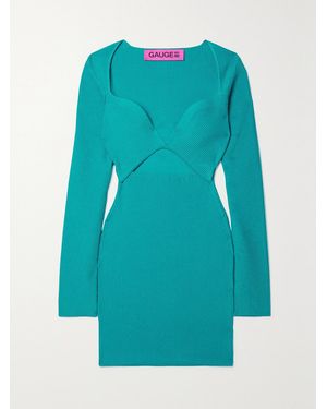 GAUGE81 Otero Cutout Recycled Ribbed-Knit Mini Dress - Blue