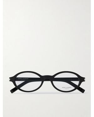Saint Laurent Brille Mit Ovalem Rahmen Aus Azetat - Schwarz