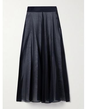 Esse Studios Aire Satin-Trimmed Silk-Organza Maxi Skirt - Blau