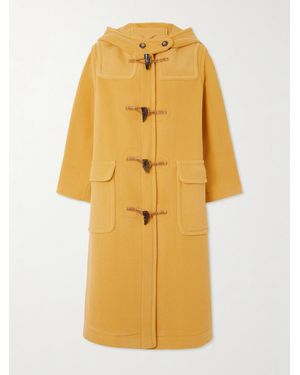 Altuzarra Bailey Hooded Herringbone Wool Coat - Yellow