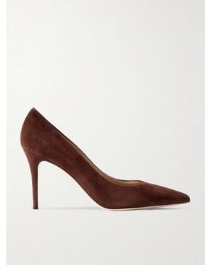 Gianvito Rossi Gianvito 85 Suede Court Shoes - Brown