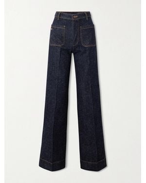Victoria Beckham Alina High-Rise Wide-Leg Jeans - Blue