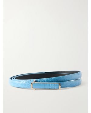 Tom Ford Croc-Effect Leather Belt - Blue