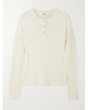 arch4 Noa Ribbed Organic Cashmere Top - Natural