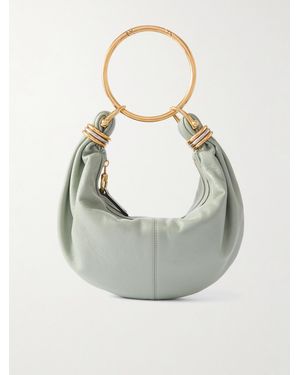 Chloé Bracelet Tasche Aus Strukturiertem Leder Mit Verzierungen - Grau