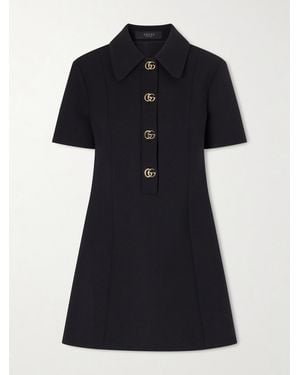 Gucci Gg Wool-Crepe Mini Dress - Black