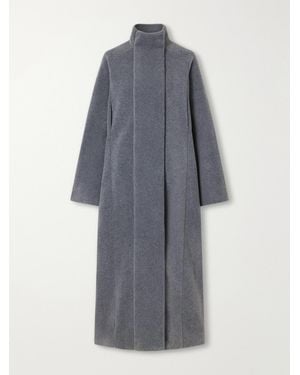 Colleen Allen High-Collar Fleece Coat - Grey