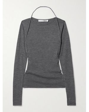 Christopher Esber Cutout Wool-Jersey Top - Grey