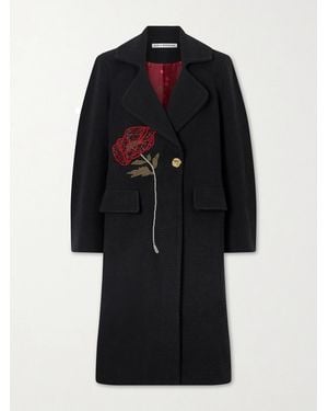 Alix Of Bohemia Petunia Bead-Embellished Cotton-Tweed Coat - Schwarz