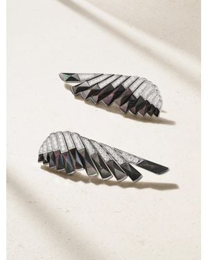Garrard Wings Rising 18-Karat, Mother-Of-Pearl And Diamond Earrings - Natur
