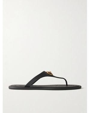 Versace Alia Embellished Rubber Flip Flops - Black