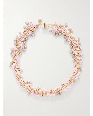 Tory Burch Beaded Necklace - Natural