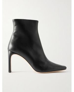 STAUD Wally Leather Ankle Boots - Black