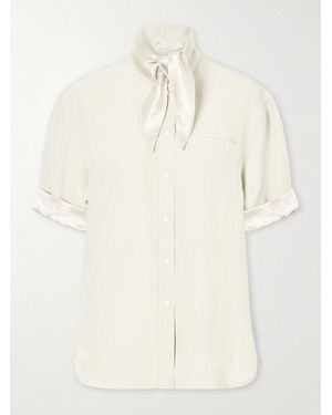 Maria McManus Hemd Aus Crêpe Mit Satinbesätzen Zum Binden - Natur