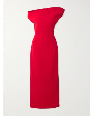 Magda Butrym Asymmetrisches Midikleid Aus Woll-Crêpe Mit Stretch-Anteil - Rot