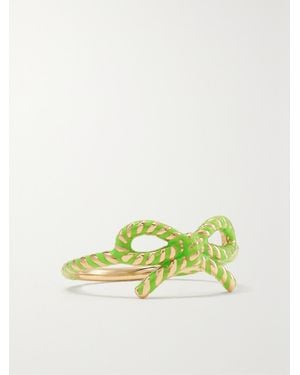 Alison Lou Streamer Ring Aus 14 Karat Mit Emaille - Grün