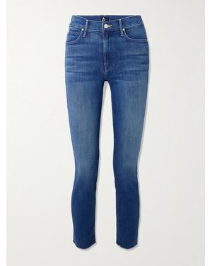 Mother The Dazzler Ankle Frayed Mid-Rise Slim-Leg Jeans - Blue