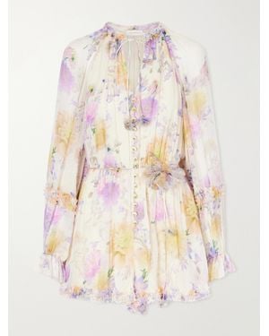 Zimmermann Luna Ruffled Playsuit - White