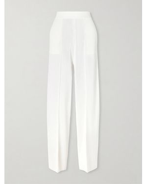 Lanvin Ribbed-Knit Wide-Leg Trousers - White
