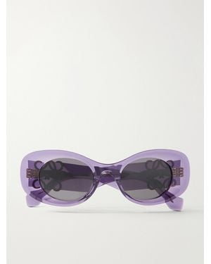 Loewe Oval-Frame Acetate Sunglasses - Purple