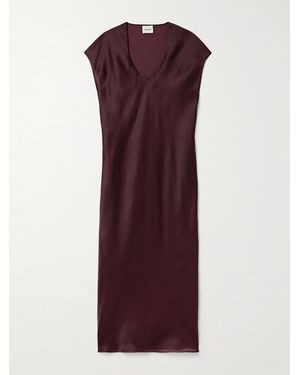 KHAITE Darby Silk-Organza Midi Dress - Purple