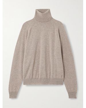 Saint Laurent Cashmere Turtleneck Sweater - Natural