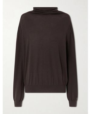 KHAITE Annette Merino Wool Turtleneck Jumper - Brown